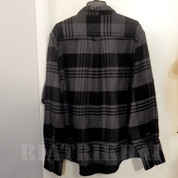 Orvis Black/Gray NWT Men heavy weight flannel shirt - Picture 4 of 4